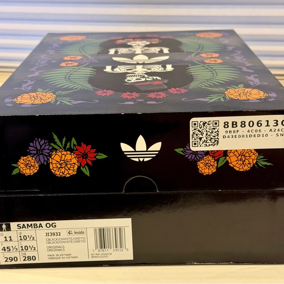 Adidas Samba OG Dia de Muertos Pack Black and White Sneakers men’s size 11M - Picture 8 of 10